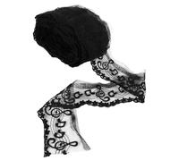 HINTRMENT 15 Yards Black Music Note Lace Trim Ribbon Border for Dressmaking, Crochet Floral Lace Fabric Decoration for Wedding, Craft, and Sewing Embellishments