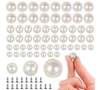 HINTRMENT 150 Pairs Pearl Rivets Studs Round Abs Artificial Pearls Elegant Fashionable Hold Well Good Touch DIY Accessories for Bags Bridal Veil