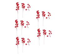 HINTRMENT 15pcs Christmas Artificial Red Berry Picks Foam Stems Mixed Style Decorations for Garland Wreaths and Company Events or Weddings DIY Craft Supplies
