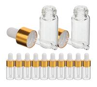 HINTRMENT 15pcs Mini Glass Dropper Bottles Empty Pipette Vials for Essential Oils Cosmetic Liquid Sample Bottles Caps for Travel and Daily Use