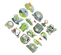 HINTRMENT 16pcs Embroidered Golf Hat Patch Golf Shirt Sew on Patch Unique Cartoon Design Green Polyester High Density Embroidered Repair Worn Spots Easy to Apply Sporty Look Upgrades