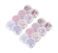 HINTRMENT 16pcs Mermaid Nail Glitter Holographic Sparkle Flakes Pet Material Assorted Color Mesmerizing Shimmer Versatile Design Choices for Party Makeup
