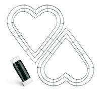 HINTRMENT 2 Pcs Heart Shaped Wreath Frames with Flexible Wire, Sturdy and Tpe Material for Indoor and Outdoor Flower Arranging, Wedding, and Party Decorations