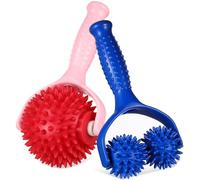 HINTRMENT 2 Pcs Manual Neck Massager Handheld Muscle Roller Tools with Ergonomic Handles for Intensity Back Leg Foot Massage Therapy and Shiatsu Acupressure Relief