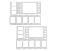 HINTRMENT 2 Sets Metal Embossing Stencils Cutting Dies Stencil Silver Carbon Steel Versatile Easy to Use Intricate Details Photo Film Strip Shape Molds for DIY Projects Card Making