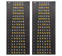 HINTRMENT 2 Sheets Black Guitar Fingerboard Stickers for Acoustic and Electric Guitars, Self-adhesive, Fade-resistant, Easy to Apply, for Beginners Learning Notes and Scales