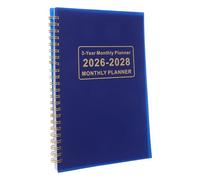 HINTRMENT 2026-2028 Monthly Planner Notebook for Long-term Planning with Ink-bleed Prevention, Blue Paper and Metal Design, for Office and School Use by Professionals and Students
