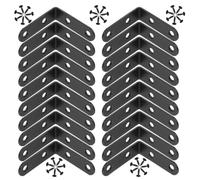HINTRMENT 20pcs Black Iron L Shaped Corner Brackets with Screws, Heavy Duty Right Angle Support Connectors for Doors and Chairs, Painted Surface with Precut Holes, for Offices and Homes