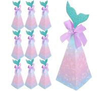 HINTRMENT 20pcs Candy Cases Party Favor Bag of Tricks Delicate Design Paper Cartoon Mermaid Shape Lightweight Easy to Carry Wedding New Year Packaging