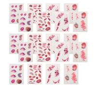 HINTRMENT 20pcs Halloween Scar Tattoos Temporary Realistic Zombie Makeup Fake Bloody Wound Stickers with Versatile Styles and Easy Application for Adult Prank Makeup and Photo Shoot