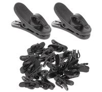 HINTRMENT 20pcs Microphone Mount Clips Mic Holders with Sturdy Clip Easy on Collar Or Tie Black Abs Material for Speeches Performances