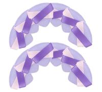 HINTRMENT 20pcs Mini Triangle Powder Puff with Dual Silk Ribbon, Blue Crystal Velvet Makeup Sponge for Loose Powder Setting, Non-slip Face Blending Sponge for Women Beauty Tools