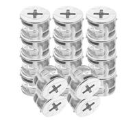HINTRMENT 20pcs Nickel-plated Alloy Furniture Cam Locks Fasteners with Invisible Design and Easy Assembly for Cabinet and Panel Furniture Connection in DIY Assembly