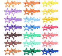 HINTRMENT 21 Pcs Star Hair Clips Metal Five-pointed Star Hair Clip Set Cute Candy Gradient for Daily Parties