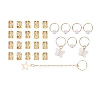 HINTRMENT 28pcs Dread Charms Butterfly Dreadlock Hair Rings 1.5x1.2x0.8inch Versatile Styling Hairfriendly Material Iron for Women Unique Design Everyday Wear
