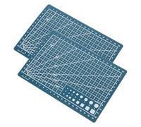 HINTRMENT 2pcs A5 Dual-Sided Glass Craft Mat with Precision-Engraved Lines, Abs Material Sewing Cutting Mat Supports Carving for Journaling and DIY Projects