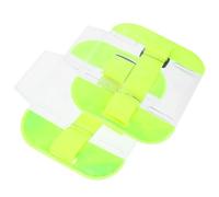 HINTRMENT 2pcs Arm Badge Sleeve Elastic Armband Badge Holders with Adjustable Band Portable PVC Nylon Fashion Design Bright Fluorescent Green for Id Cards and Bus Cards