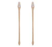 HINTRMENT 2pcs Bamboo Pet Toothbrushes for Cats and Dogs Double Head Design, Nylon Wire Bristles, Non-slip Handle, and Oral Health Care for Effective Teeth Cleaning