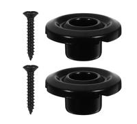 HINTRMENT 2pcs Black Metal Bass String Retainer Guide Stable Locking Nut for Electric Bass Metal Construction with Sleek Modern Design Secure String Hold