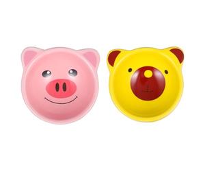 HINTRMENT 2pcs Ceramic Hamster Food Bowls with Anti-turning and Anti-bite Features, Adorable Cartoon Shape Pet Feeding Bowls Suitable for Multiple Small Pets in Home Use
