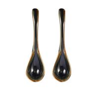 HINTRMENT 2pcs Ceramic Soup Spoons Set Multipurpose Ceramic Ladles for Home Dining and Desserts, Practical Kitchen Eating Spoons for Soup, Rice, and Stirring
