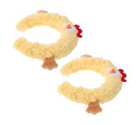 HINTRMENT 2pcs Chick Hair Hoop Photo Booth Prop Headband Plush Yellow Soft Lightweight Fluffy Hair Accessory for Easter Birthday Favor