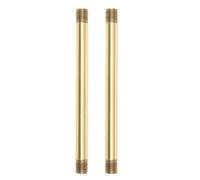 HINTRMENT 2pcs Copper Lamp Stem Straight Tube with M10 External Threads Both Ends, Hollow Structure, Heavy Duty Lamp Rod for Creating Lighting Fixtures and DIY Lighting Projects