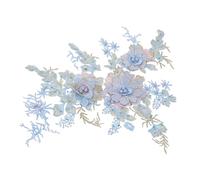 HINTRMENT 2pcs Embroidery Fabric Patch Lace Applique Three-Dimensional Flower Design Not Easy to Fade Fashionable Sewing Applique for Clothing and Crafts