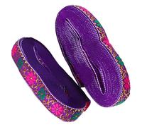 HINTRMENT 2pcs Embroidery Lace Floral Pattern Lace Trim Ethnic Style Polyester Easy to Use Cut Freely for DIY Clothing and Curtain Decoration