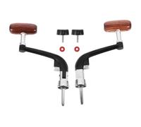 HINTRMENT 2pcs Fishing Reel Handle Reel Replacement Handle Grip Wooden Abs Iron Mechanical Design Replace Rocker Arm Outdoor Fishing Accessory