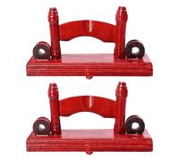 HINTRMENT 2pcs Folding Fan Display Wood Holder Traditional Ancient Chinese Style Solid Wood Fan Stand for Storing and Displaying Home Decor Gift for Family and Friends