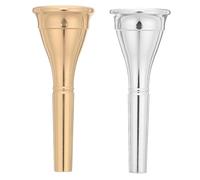 HINTRMENT 2pcs French Horn Mouthpiece Brass Silver Plated Horn Accessory for Students and Beginners, Precision Replacement Parts for Band and Concert Use