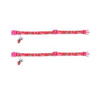 HINTRMENT 2pcs Fruits Design Cat Collar Strawberry Pattern with Bell Unique Adorable Polyester Kitten Collar Comfortable and Safe for Street and Festival Party