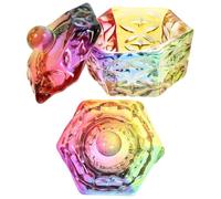 HINTRMENT 2pcs Glass Monomer Dish with Lid for Acrylic Liquids and Nail Polish Powder Decorative Manicure Cup for Nail Salons for Cleaning and Professional Use