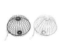 HINTRMENT 2pcs Hanging Bite-resistant Small Animal Feeder Rack for Hamster, Rabbit and Chinchilla Cage, Decorative White and Black Metal Hay Holder Rack for Pet Feeding and Chewing