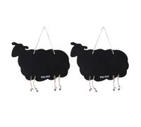 HINTRMENT 2pcs Hanging Memo Board Sheep Shaped Blackboard Wooden Double Sided Creative Reminder Menu Writing Plant Decoration for Family