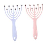 HINTRMENT 2pcs Head Massager Scalp Massager Handheld with Carbon Steel Beads Pp Material Pink Blue Easy to Carry The Head for Women Stress Relief