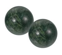 HINTRMENT 2pcs Jade Hand Massage Balls Rolling Hand Ball Exercise Polished Design Green Decorative Style Stretch Fingers Promote Muscle Movement for Home Decoration
