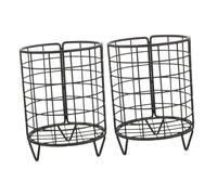 HINTRMENT 2pcs Metal Rabbit Hay Feeder with Sturdy Iron Frame Large Capacity Rack for Guinea Pigs Chinchillas Small Animals Indoor Cage Accessory in Matte Black