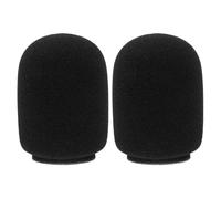 HINTRMENT 2pcs Microphone Foam Cover Sponge Windshield Black Breathable Noise Filter Foam Reduces Popping Sounds Protective Mic Covers for Live Podcasts on Stage
