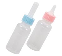 HINTRMENT 2pcs Pet Milk Feeding Bottles for Cats and Puppies, Made from Safe Pp and Silicone, Ensuring Health and Safety, Simplifying Feeding Process for Newborn Pets