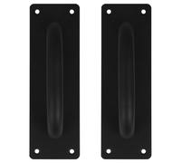 HINTRMENT 2pcs Push Pull Door Handles Black Stainless Steel Fire Door Handle Pull, 45mm Short Hole Spacing, 180mm Long Hole Spacing, for Offices and Restaurants
