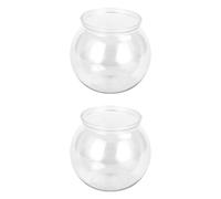 HINTRMENT 2pcs Small Plastic Fish Bowls for Goldfish and Aquatic Plants round Fish Tanks Providing A Safe Place for Household Room Decor and DIY Miniature Water Gardens