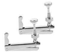 HINTRMENT 2pcs Universal Silver Cello Tuner with Fine Tuning Screws, Stainless Steel String Tightening Adjusters for 3/4-4/4 Cellos, Essential Accessories for Precision Tuning and Practice