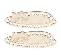 HINTRMENT 2pcs Wooden Thread Organizing Plate Delicate Sewing Accessories with Simple Operation Khaki Colour Separates Threads of Colours for Novices Embroidery Storage