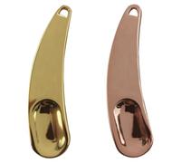 HINTRMENT 2pcs Zinc Alloy Cosmetic Spatula Face Spoon for Mixing Creams, Easy to Use Mini Portable Makeup Spoon Beauty Tool for Woman and Girl at Home or Salon
