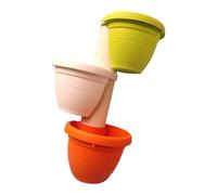 HINTRMENT 3 Pcs Plastic Hanging Flower Pots with Drainage Holes, Convenient to Move and Clean, for Flowers and Plants to Create A Beautiful Display on Table Or Wall Random Color
