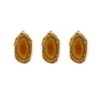 HINTRMENT 3 Pcs Red Agate Stone Pendant Charms with Gold Plated Edges, Irregular Natural Agate Slice DIY Jewelry Hanging Accessories for Sweater, Necklace, Zipper, Craft Making