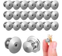 HINTRMENT 30 Pcs Lock Pin Lapel Pin Backs Silver Zinc Alloy Metal Keepers Reliable Easy to Use Modern Stylish Design for Badge Accessories
