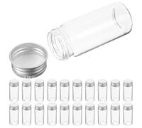 HINTRMENT 30pcs 30ml Glass Test Tubes with Leakproof Screw Caps, Small Vials for Powder, Capsule, Liquid Storage, Travel and Cosmetic Refillable Containers